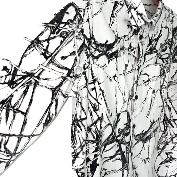 Humor The Danish Flavor Button Front Shirt Mens Size Medium M Graphic Print - Picture 6 of 9